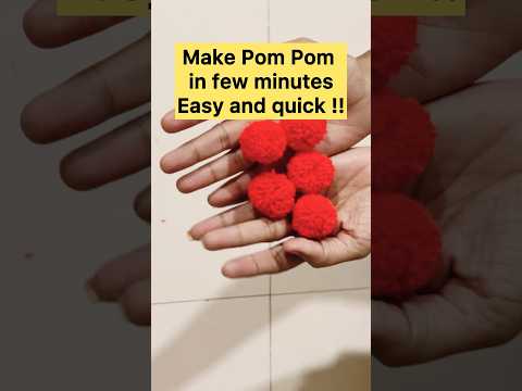 DIY Easy & Quick way to make Pom Pom #diy #pompom #toranmaking #diyideas #craft #art #trending #easy