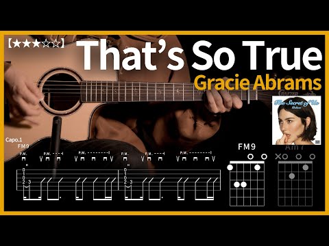 773.Gracie Abrams - That’s So True 기타커버【★★★☆☆】 | Guitar tutorial |ギター 弾いてみた 【TAB譜】