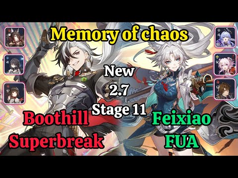 E0S0 Boothill Superbreak & E0S0 FeiXiao FUA New Memory of chaos stage 11 clear/ Hsr