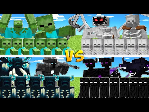 ZOMBIES vs SKELETONS vs WARDENS vs ENDERMEN