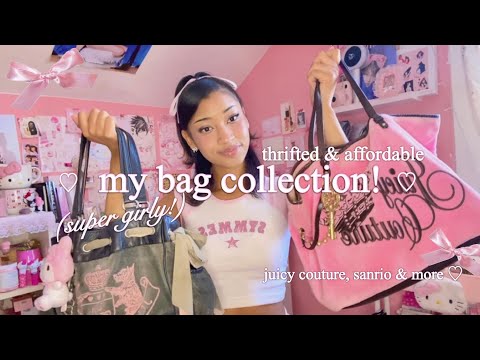 my thrifted bag collection! ♡ (juicy couture, baby phat, sanrio)