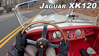 1954 Jaguar XK120 SE Roadster - The Best Inline 6 Sound? (POV Winter Drive)