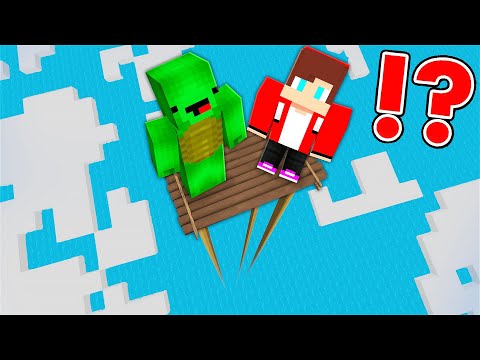 JJ And Mikey Survive On HIGHEST RAFT EVER In Minecraft - Maizen