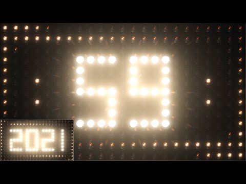 Countdown 2021 New Year Eve Countdown 4K Flashing Lights Board Video Animation