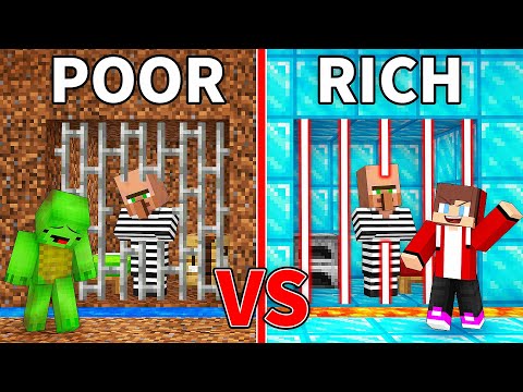 JJ's RICH PRISON vs Mikey's POOR PRISON Battle in Minecraft - Maizen