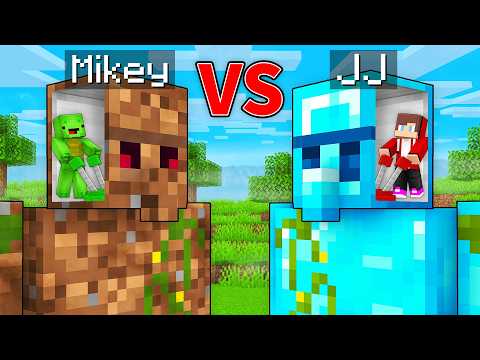 JJ's RICH Golem vs Mikey's POOR Golem Survive Battle in Minecraft - Maizen