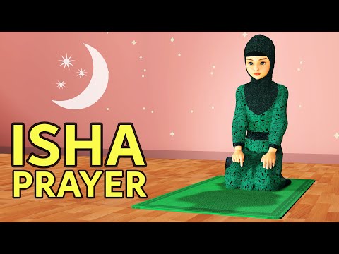 How to pray Isha for Girls - Step by Step - with Subtitle