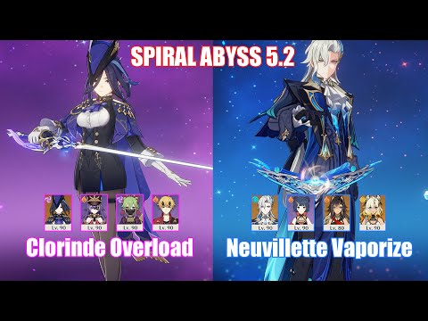 C0 Clorinde Overload & C1 Neuvillette Vaporize | Spiral Abyss 5.2 | Genshin Impact