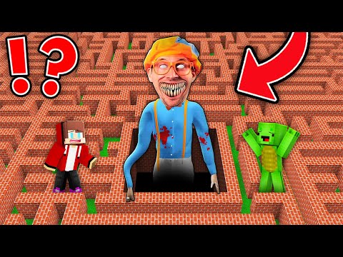 JJ and Mikey Found a SCARY BLIPPI inside The BIGGEST MAZE in Minecraft Maizen!