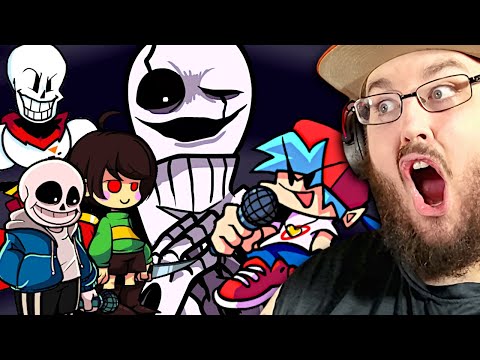 Friday Night Funkin' Vs Chara, Sans & Papyrus Week + Cutscenes | Skeleton Bros (FNF Mod) REACTION!!!