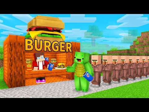 JJ and Mikey Opened BURGER CAFE in Minecraft - Maizen