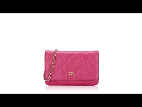 Chanel Lambskin Wallet On Chain WOC Pink