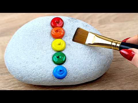 You Won't Believe How EASY Stone Painting Can Be! RELAX with Satisfying Acrylic Painting on Rocks