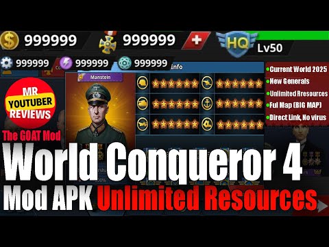 World Conqueror 4 Mod APK | Unlimited Resources | THE GOAT MOD V1.2 | Current World 2025