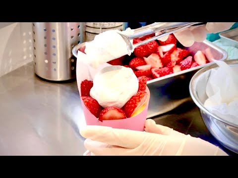 A crepe maker with a heart of gold PANDA CREPE ASMR japanese street food - creamy crepe compilation