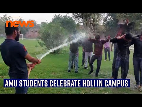 AMU students celebrate Holi at NRSC Hall