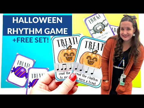 Trick or Treat Halloween Rhythm Game Your Students will LOVE (+a free set!)