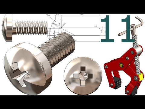 11-Project 49| Manual Clamp  |SolidWorks Tutorial: pan head cross screw M4