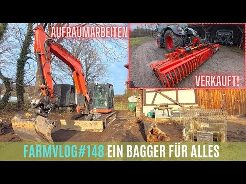 FarmVlog#148 Aufräumarbeiten mit dem Bagger🚧/ Kreiselegge Verkauft