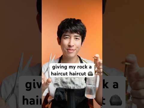 giving my ROCK a haircut…✂️ #asmr