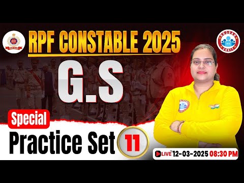 RPF Constable GS Classes 2025 | RPF Constable GS Practice Set #11 | RPF GK/GS MCQs By Parul Ma'am