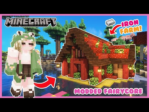 🧚‍♀️ I built a Fairycore Iron Farm! 🌷 EP 10 (Minecraft 1.20 Modded Survival) 🍄