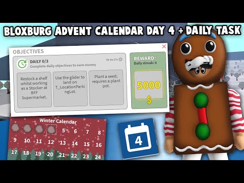 OPENING DAY 4 OF THE BLOXBURG ADVENT CALENDAR... DAILY TASK GUIDE AND HELPFUL TIP