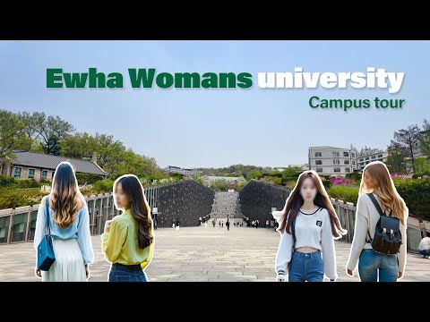 🌸🌸 EWHA Womans university Seoul Campus Tour | 4k HDR | KOREA cherry blossom