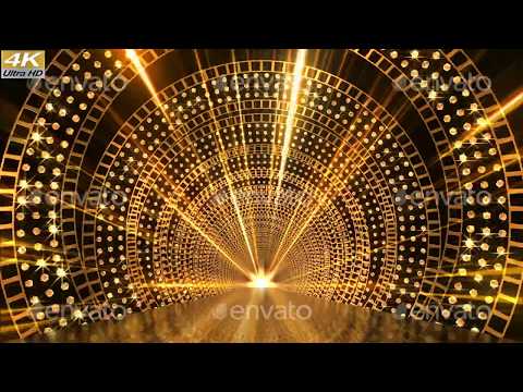 Luxury Gold Stage 4K Ceremony Golden Awards Tunnel Background Animation Motion Graphic