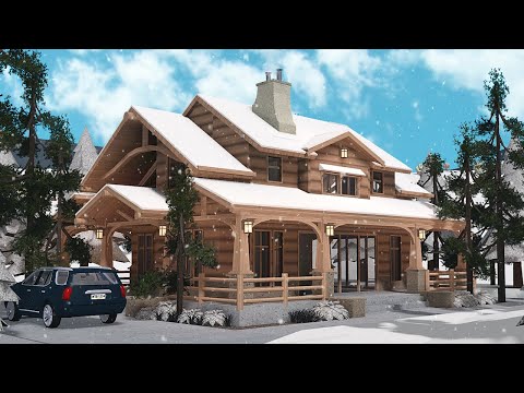 building a realistic SNOW CABIN in bloxburg