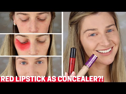 How to USE RED LIPSTICK TO COVER DARK UNDER EYE CIRCLES | Does it Work?