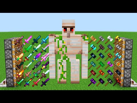 x30 iron golems + x100 hammer + all swords combined?