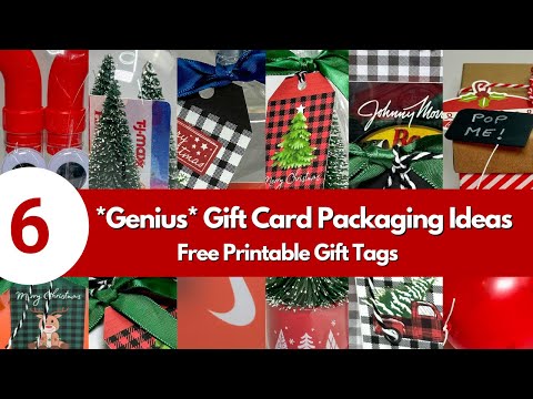 6 *Brilliant* Christmas Gift Card Packaging Ideas w/ Free Printable Tags