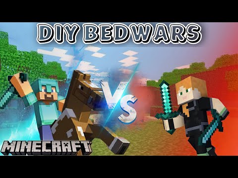 BEDWARS MINECRAFT POCKET EDITION │ DIY BEDWARS SERVER │ NOOB VS. NOOB │ 1v1