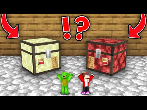 JJ and Mikey Found SECRET HOUSE inside NEW CHEST : END vs NETHER in Minecraft Maizen!