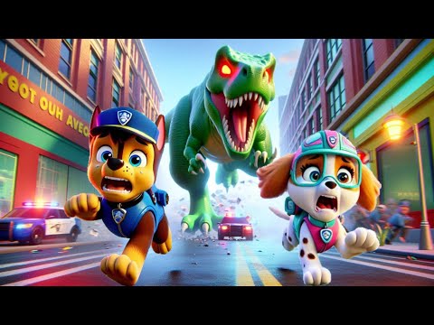 Paw Patrol Ultimate Rescue | Run Away SKYE ! CHASE Escape Giant T-Rex | Happy Life Story | Rainbow 3