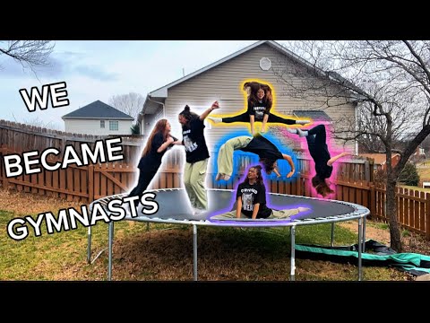 LEARNING GYMNASTICS AT HOME (ALMOST BROKE OUR ANKLES😱)