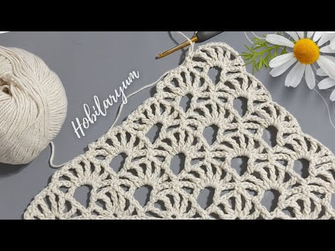 Aslında Basit Ama Farklı Görünüyor - Yelpaze modeli & How To Crochet