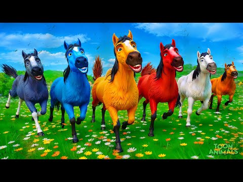 Epic Animal Rescue Diorama: Color Horses Save the Day! | Toon Animals | 60 Min Animal Adventures