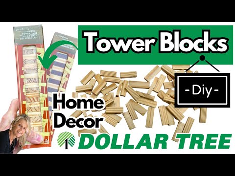 3 *New* Dollar Tree Tower Blocks DIYS Everyone Will Copy / Jenga Blocks