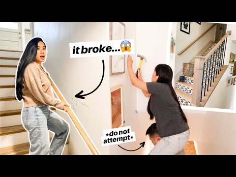 making over my BROKEN STAIRCASE w/ DIY upgrades *ON A BUDGET*