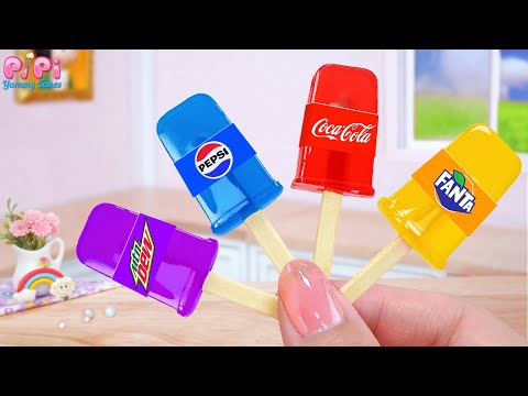 Chill Out With Jelly💖How To Make Miniature COCA PEPSI FANTA Fruit Jelly Sticks🌈Pipi Yummy Cake