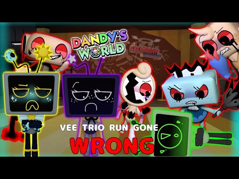 🌈VEE TRIO RUN gone *WRONG*🌻| Dandys world gameplay (floor 19) | #rainymellie