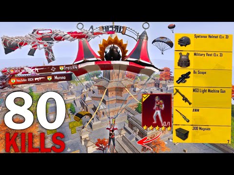 80Kills!😳 NEW BEST LOOT GAMEPLAY with p90+mg3+AWM 🔥Pubg mobile