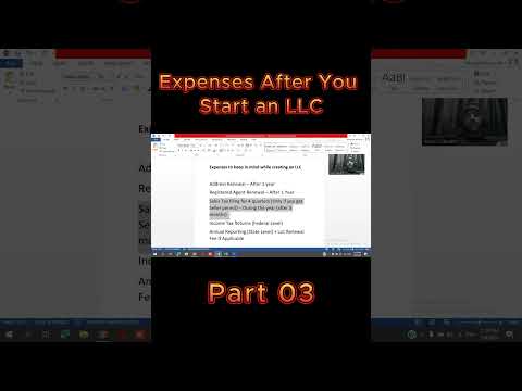 Things to Keep in Mind Before Creating an LLC | Expenses After You Start an LLC | Part 03