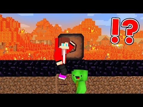 JJ And Mikey BUILDING A Bunker In The Lava In Minecraft - Maizen