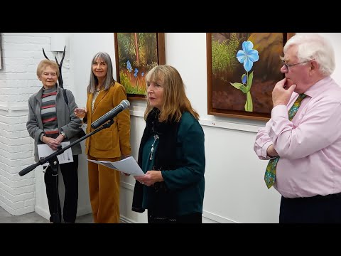 Opening of Jay Murphy's exhibition 'Lorna's Garden' by poet Eva Bourke at the Kenny Gallery, Galway