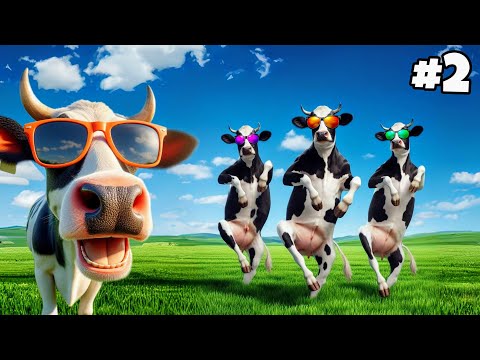 FUNNY COW DANCE FOR 10 MINUTES STRAIGHT #2 | Cow Song & Cow Videos 2024 | funny dancing cow | gay