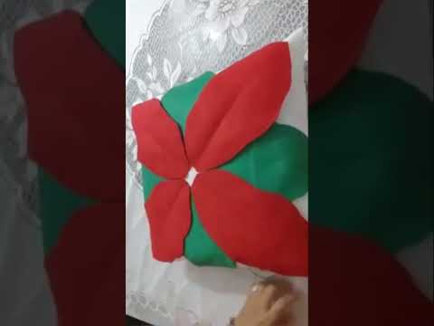 Cojín flor de pascua #manualidades #navidad