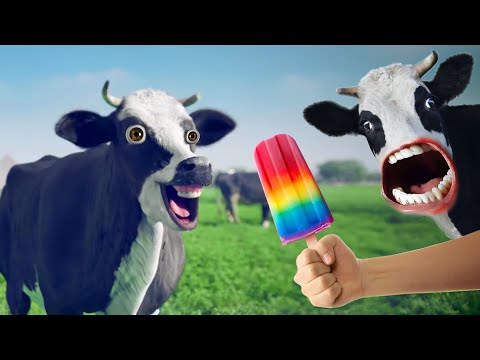 FUNNY COW DANCE 4│Cow icecream | Cow Song & Cow Videos 2024 | Cows | funny dancing cow | gaiya #cow